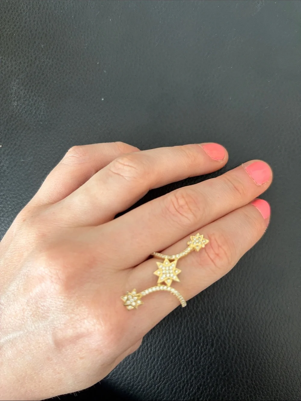 Gold Star Triple-Row Ring - Women Jewelry